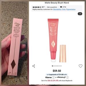 Charlotte Tilbury Matte Beauty Blush Wand - pillow talk